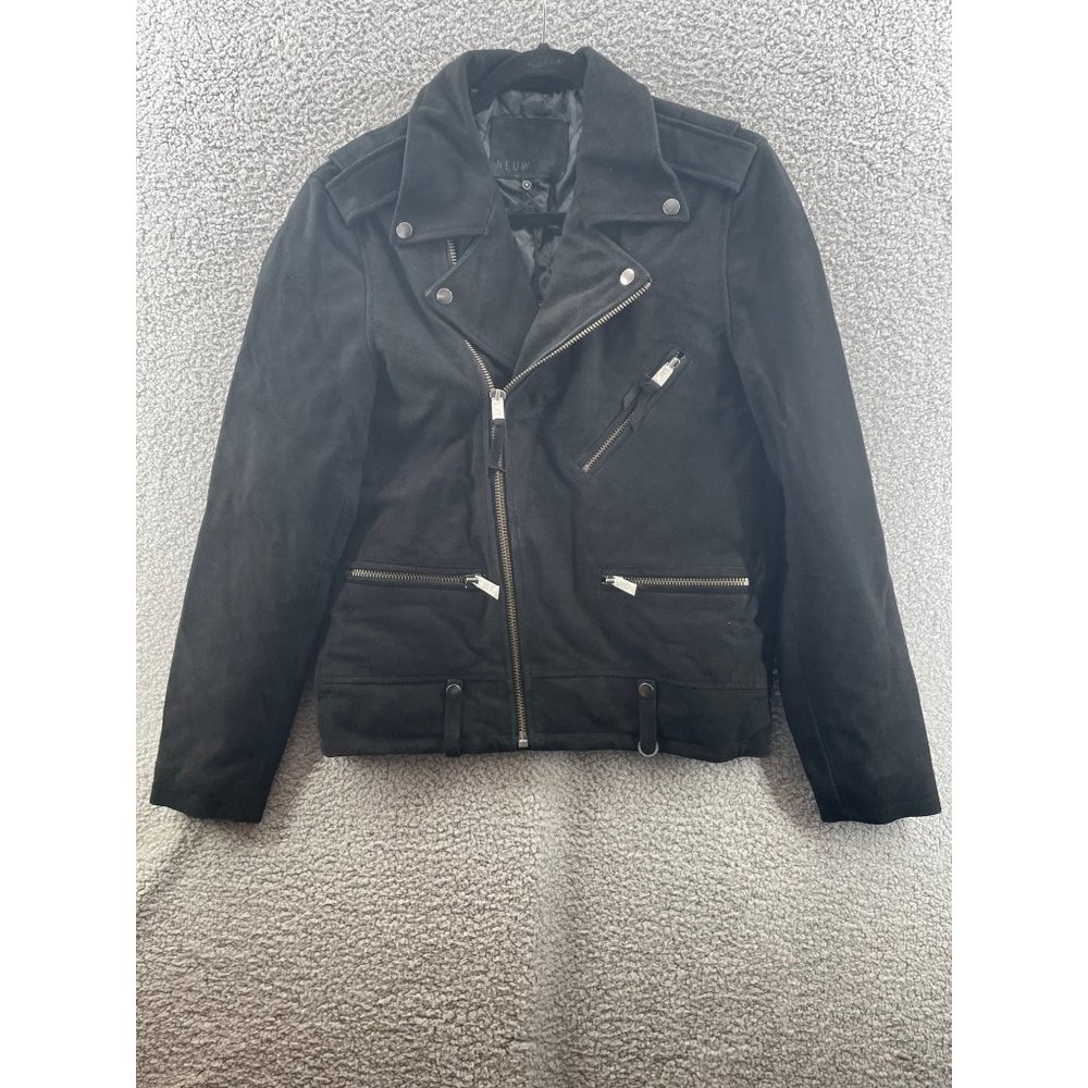NEUW Night Jacket In Black Suede Size M NWT